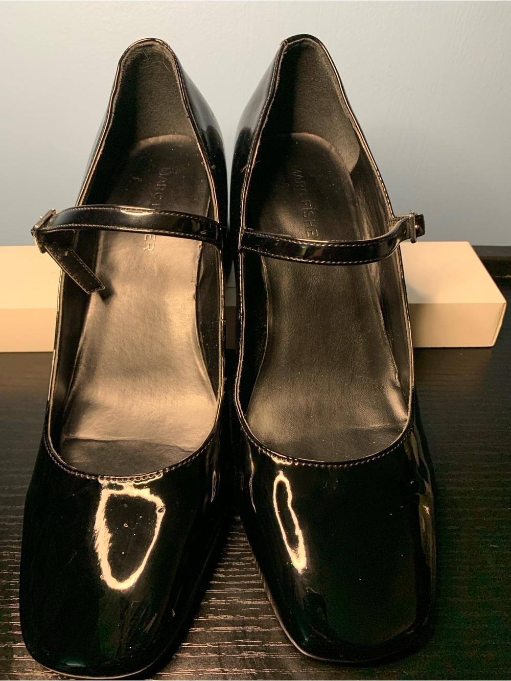 Marc Fisher Black Patent Mary Jane Heels